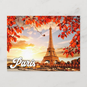 Carte Postale Tour Eiffel En Automne Paris, France