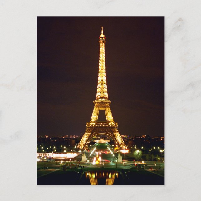 Carte Postale Tour Eiffel en Nuit - Couleur (Devant)