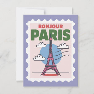Carte Postale Tour Eiffel Iconique de Paris Ville Française Vint