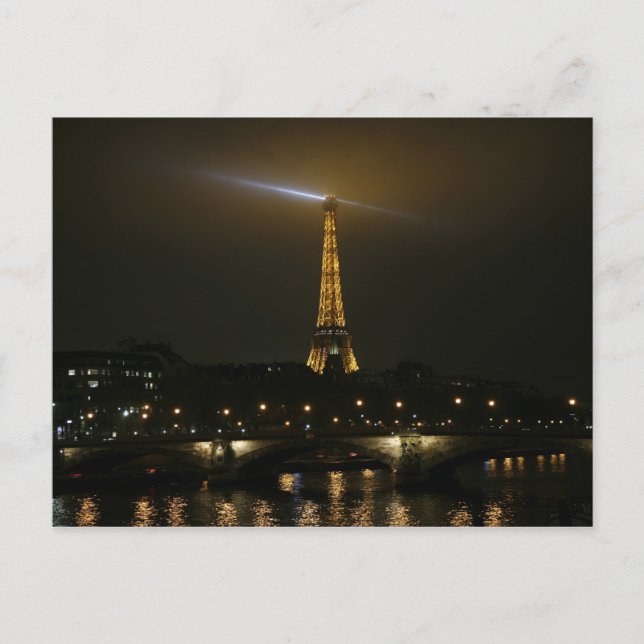 Carte Postale Tour Eiffel la nuit, Paris. (Devant)