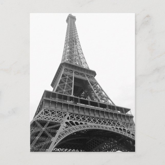 Carte Postale Tour Eiffel Noir & Blanc Paris City (Devant)