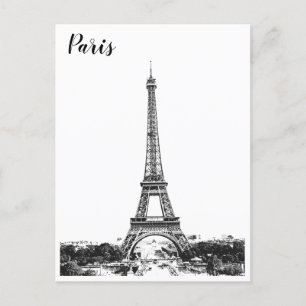 Carte Postale Tour Eiffel noir et blanc