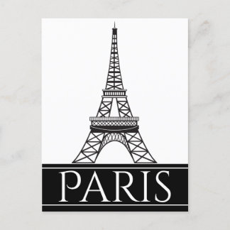 Carte Postale Tour Eiffel Paris en noir et blanc
