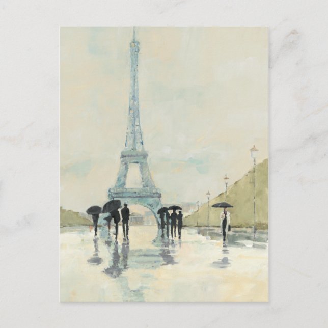 Carte Postale Tour Eiffel | Paris sous la pluie (Devant)
