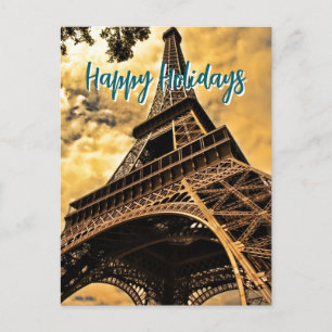 Carte Postale Tour Eiffel Paris Voyage Art Rétro Vintage