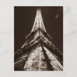 Carte Postale Tour Eiffel sépia Romantisme Nuit de Paris France