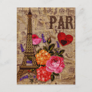 Carte Postale Tour Eiffel Vintage