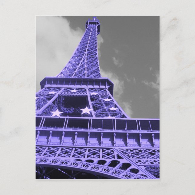 Carte Postale Tour Eiffel violet (Devant)