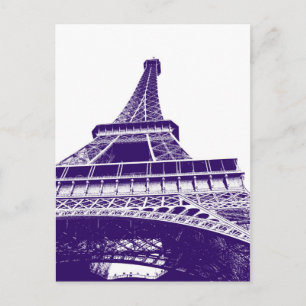 Carte Postale Tour Eiffel violet