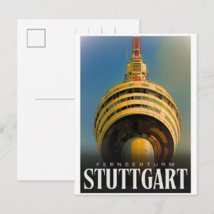 Carte Postale Tour Fernsehturm de Stuttgart cadeau allemand vint