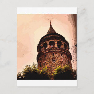 Carte Postale Tour Galata À Istanbul Dessin à la main