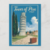Tour penchée de Pise Italie Voyage Art Vintage