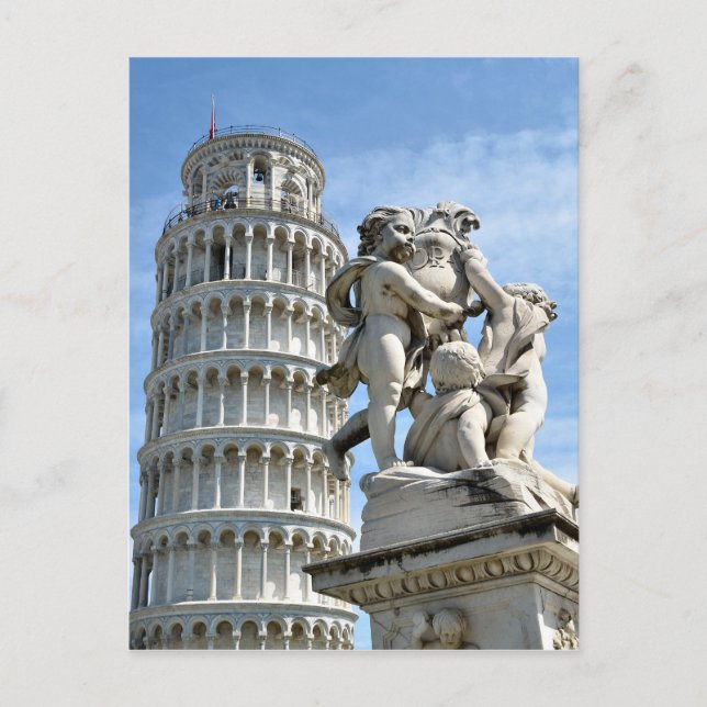 Carte Postale Tour penchée et La Fontana dei Putti, Pise (Devant)