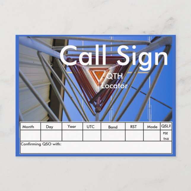 Carte Postale Tour radio amateur QSL (Devant)