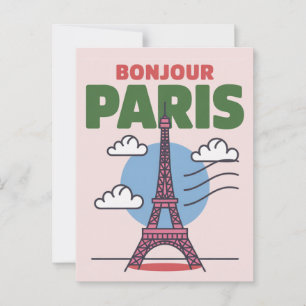Carte Postale Tour Rétro Paris Iconique Tour Eiffel Ville França