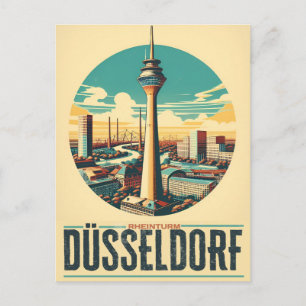 Carte Postale Tour Rhénane Dusseldorf Rheinturm cadeau allemand