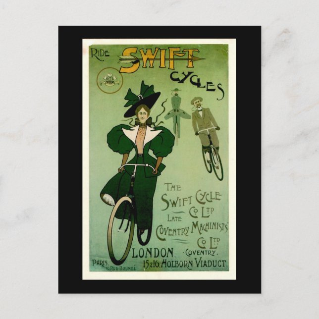 Carte Postale Tour SWIFT Cycles Vintage affiche de vélos (Devant)
