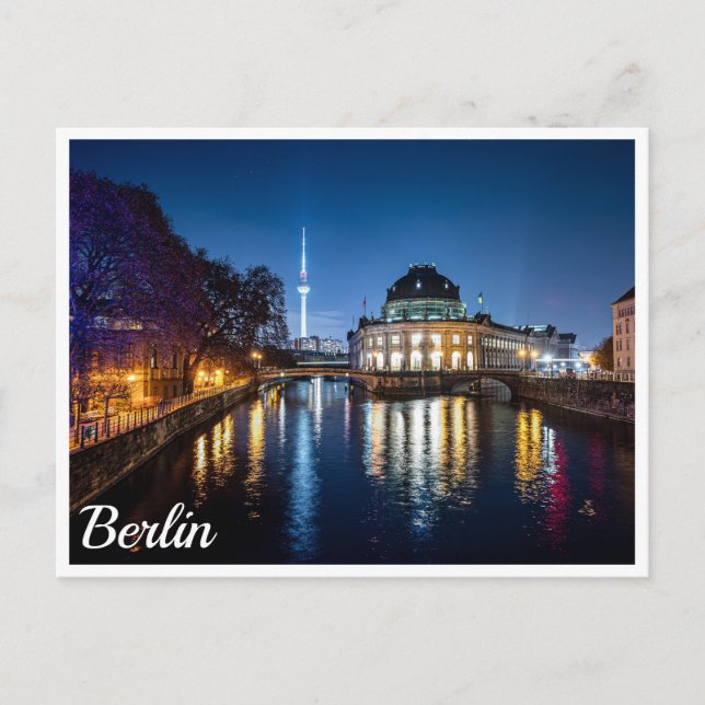 Carte Postale Tour TV et île musée à Berlin, Allemagne (Devant)