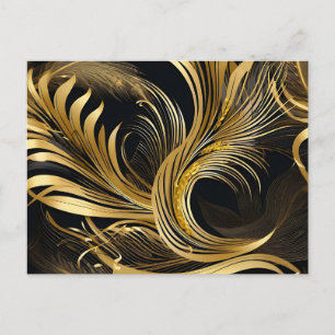Carte Postale Tourbillons dorés Abstraits