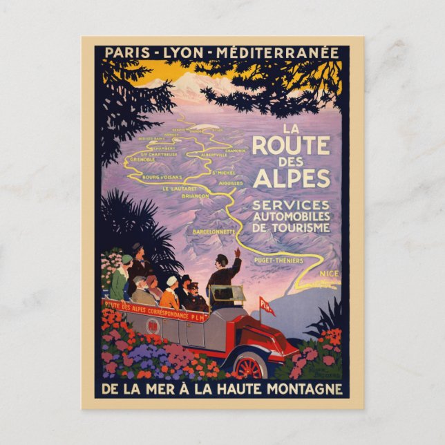 Carte Postale Tourisme Alpes d'Europe vintage (Devant)