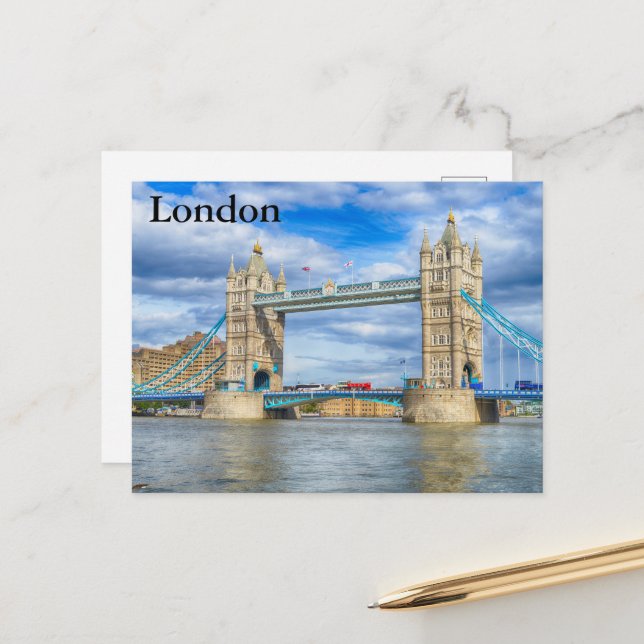 Carte Postale Tourisme vintage de Londres (Devant/Arrière en situation)