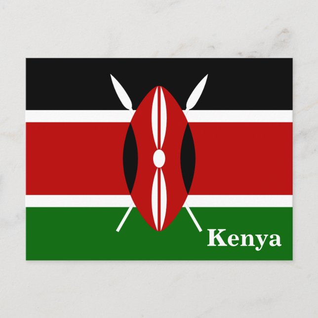Carte Postale Tourisme vintage Kenya Drapeau (Devant)