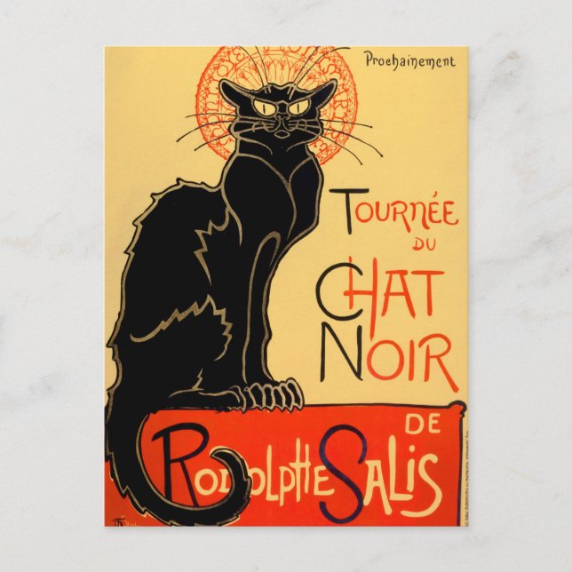 Carte Postale Tournée du Conversation Noir de Rodolphe Salis - V (Devant)