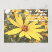 Carte postale Tournesol 1 Thessaloniciens 5:16-18
