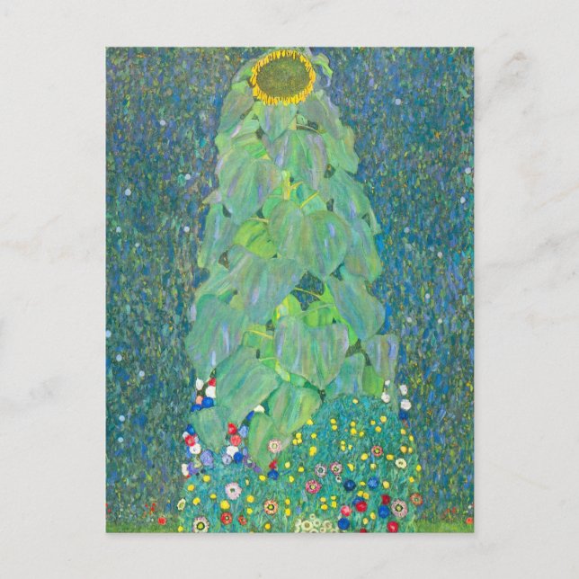Carte Postale Tournesol de Klimt, Fleurs Vintages Art Nouveau (Devant)