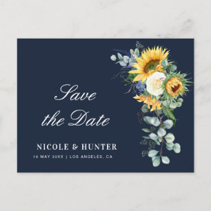 Carte Postale tournesol eucalyptus enregistrer la date