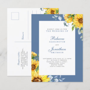 Carte Postale Tournesol & Eucalyptus Faire-part de mariage Flora