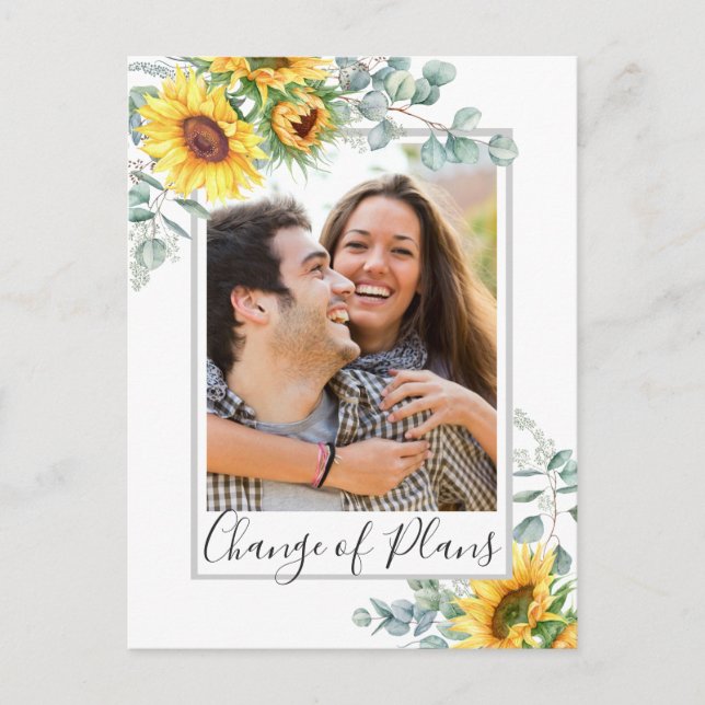 Carte Postale Tournesol Eucalyptus PHOTO Mariage Changement de p (Devant)