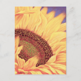 Carte Postale Tournesol Gros plan Peinture Jaune Art Fleur