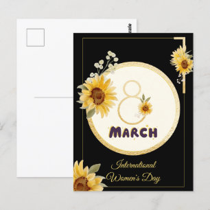 Carte Postale tournesol international Fête de la femme 2025 Mars