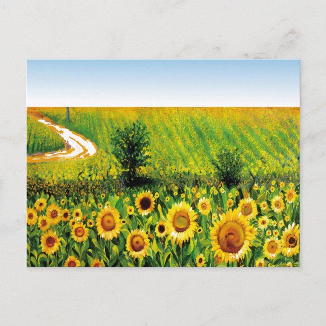 Carte Postale tournesol peint (Devant)