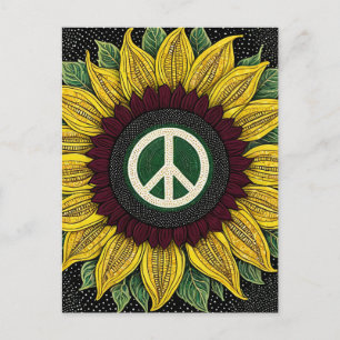 Carte Postale Tournesol Signe de Paix