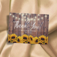Tournesols à cordes éclatent Merci Mariage rustiqu