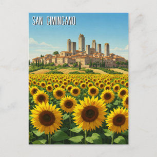 Carte Postale Tournesols à San Gimingano Italie Voyage