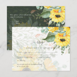 Carte Postale Tournesols Eucalyptus Feuillage Mariage Bohème