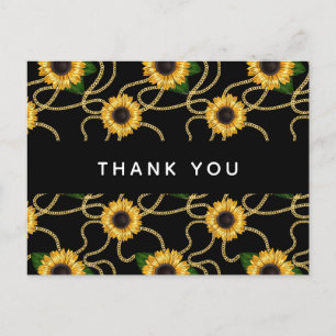 Carte Postale Tournesols Jaunes Classiques Merci Motif élégant