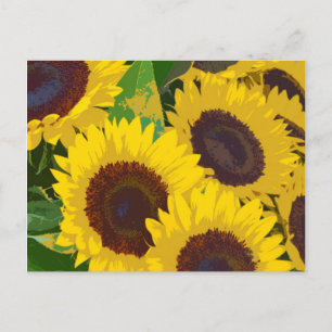 Carte Postale Tournesols jaunes d'été