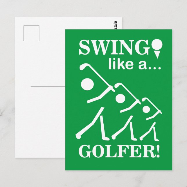 Carte Postale Tournez Comme Un Golf De Golfeur (Devant / Derrière)