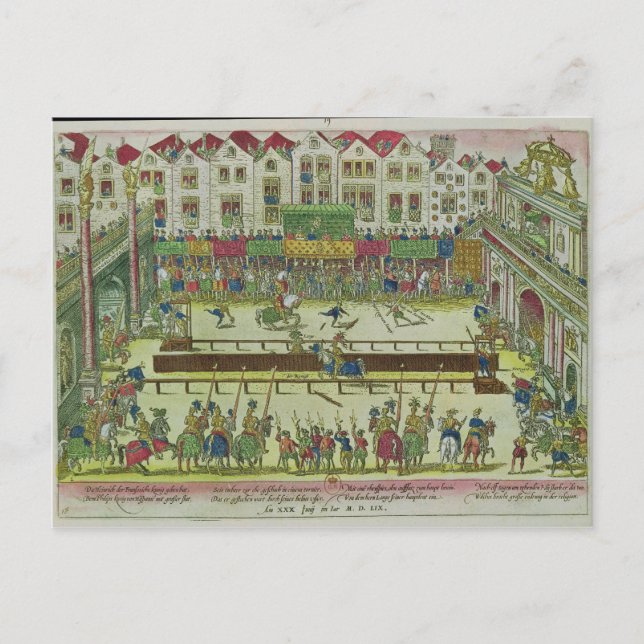 Carte Postale Tournoi pendant lequel Henri II (Devant)