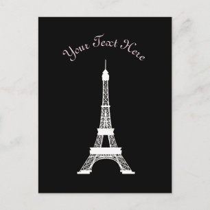Carte Postale Tours Eiffel chic noir et blanc