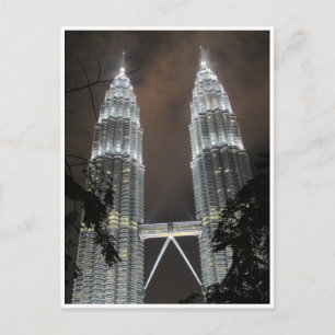 Carte Postale tours jumelles petronas illuminées