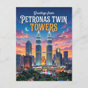 Carte Postale Tours jumelles Petronas Malaisie