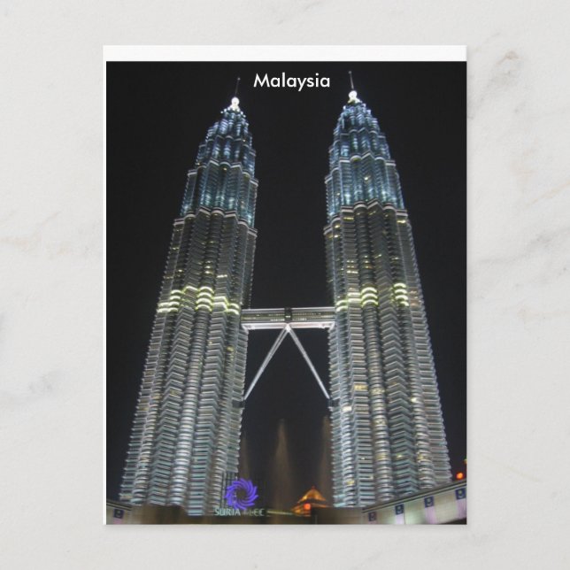 Carte Postale Tours Petronas à la nuit (Devant)