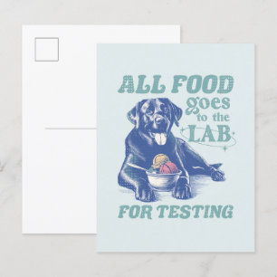 Carte Postale Tous les aliments vont au Black Lab pour tester Re