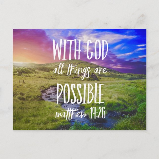 Carte Postale Tous les Things Are Possible Bible Versets Scriptu (Devant)