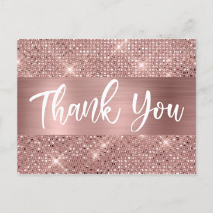 Carte Postale Tout âge Anniversaire Rose Gold Merci